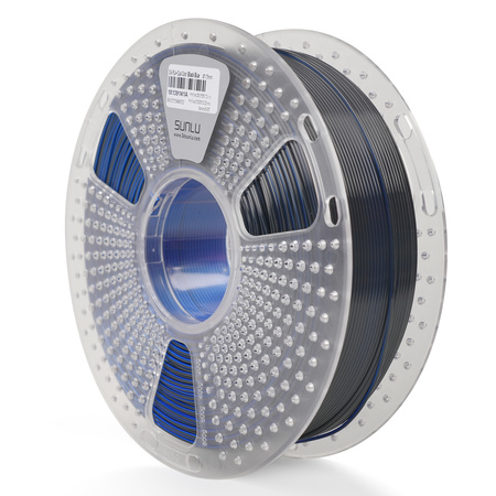 SUNLU SILK PLA+ 1.75mm 1kg DUAL Color Black Blue, multi, wielokolorowy, jedwabisty