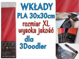 Wkłady filamentu 2.85 mm dla 3Doodler - PLA - Czerwony