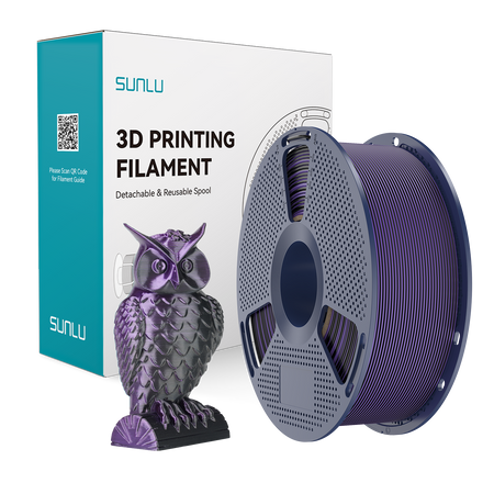 SUNLU SILK PLA+ 1.75mm 1kg DUAL Color Black Purple, multi, wielokolorowy, jedwabisty