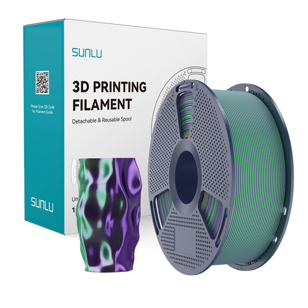 SUNLU SILK PLA+ 1.75mm 1kg DUAL Color Green Purple, multi, wielokolorowy, jedwabisty