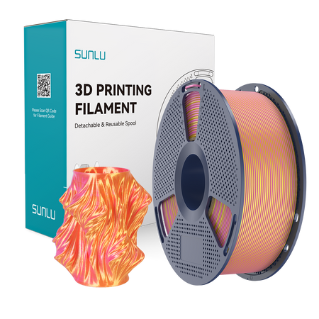 SUNLU SILK PLA+ 1.75mm 1kg DUAL Color Pink Gold, multi, wielokolorowy, jedwabisty