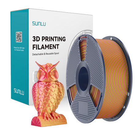 SUNLU SILK PLA+ 1.75mm 1kg DUAL Color Red Gold, multi, wielokolorowy, jedwabisty
