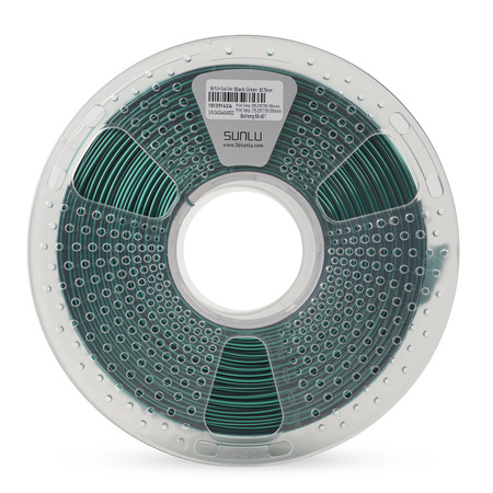 SUNLU SILK PLA+ 1.75mm 1kg DUAL Color Black Green, multi, wielokolorowy, jedwabisty