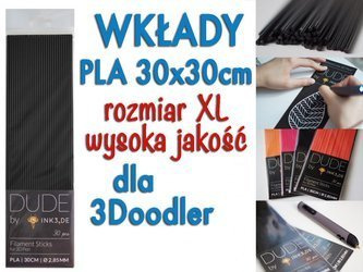 Wkłady filamentu 2.85 mm dla 3Doodler - PLA - Czarny