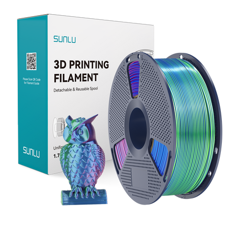 SUNLU SILK PLA+ 1.75mm 1kg TRI Color Blue Green Purple, multi, wielokolorowy, jedwabisty