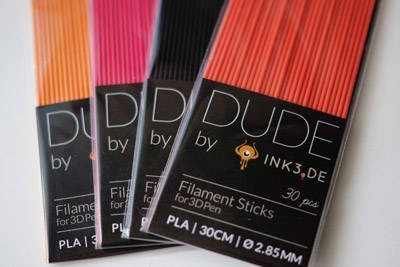 Wkłady filamentu 2.85 mm dla 3Doodler - PLA - Czerwony