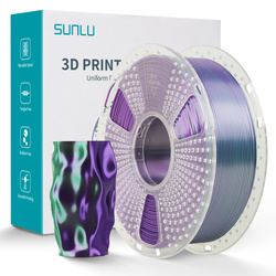 SUNLU SILK PLA+ 1.75mm 1kg DUAL Color Green Purple, multi, wielokolorowy, jedwabisty