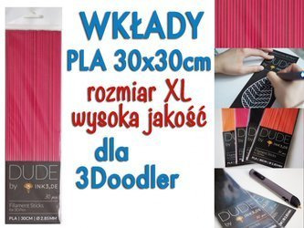 Wkłady filamentu 2.85 mm dla 3Doodler - PLA - Różowy