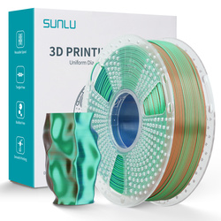 SUNLU SILK PLA+ 1.75mm 1kg TRI Color Orange Blue Green, multi, wielokolorowy, jedwabisty