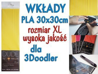 Wkłady filamentu 2.85 mm dla 3Doodler - PLA - Żółty