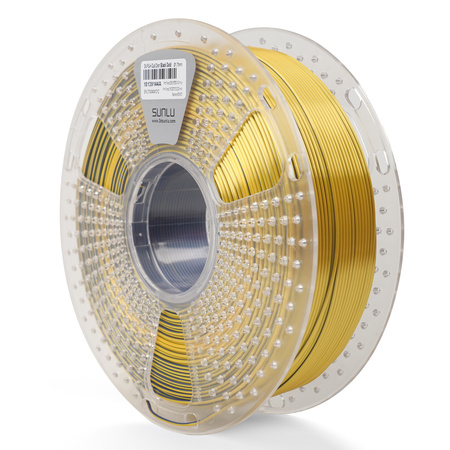 SUNLU SILK PLA+ 1.75mm 1kg DUAL Color Black Gold, multi, wielokolorowy, jedwabisty