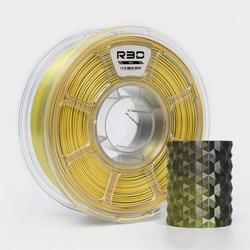 R3D PLA Magic SILK 1.75mm 1kg DUAL Color Black Yellow , multi, wielokolorowy, jedwabisty